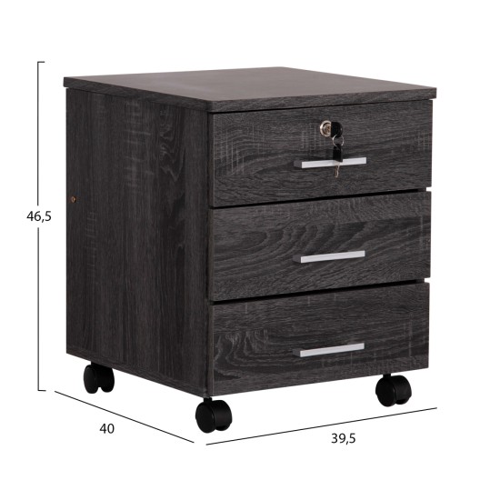 ΣΥΡΤΑΡΙΕΡΑ ΓΡΑΦΕΙΟΥ HAYDEN HM2282.01 ΣΕ ΑΝΘΡΑΚΙ ΧΡΩΜΑ 39.5x40x46.5Υεκ