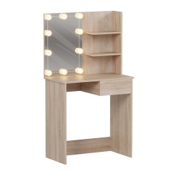 ΤΟΥΑΛΕΤΑ ΜΕ ΦΩΤΙΣΜΟ LED & ΡΑΦΙΑ LAURYN HM2501.01 ΜΕΛΑΜΙΝΗ ΣΕ SONAMA 75x40x134.5Υεκ