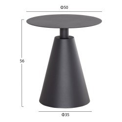 ΤΡΑΠΕΖΑΚΙ ΒΟΗΘ. ΣΤΡΟΓΓΥΛΟ ΕΞ.ΧΩΡΟΥ SERA HM6270.03 ΚΑΠΟΥΤΣΙΝΟ ΑΛΟΥΜΙΝΙΟ Φ50x56Υεκ.