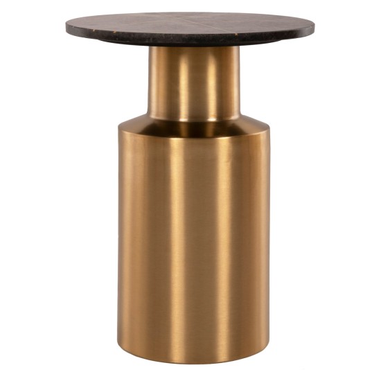 ΤΡΑΠΕΖΑΚΙ ΒΟΗΘΗΤΙΚΟ CLAYDEE HM9675 ΜΕΤΑΛΛΟ ΧΡΥΣΟ-ΜΑΥΡΟ ΜΑΡΜΑΡΟ ΤΟΠ Φ41x54,5Υεκ.