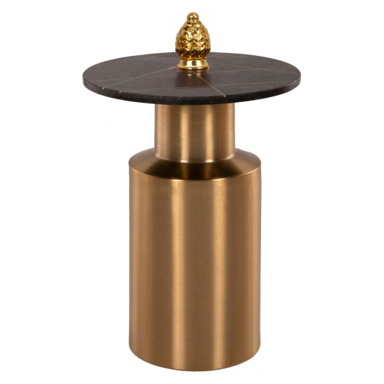 ΤΡΑΠΕΖΑΚΙ ΒΟΗΘΗΤΙΚΟ CLAYDEE HM9675 ΜΕΤΑΛΛΟ ΧΡΥΣΟ-ΜΑΥΡΟ ΜΑΡΜΑΡΟ ΤΟΠ Φ41x54,5Υεκ.