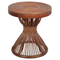 ΤΡΑΠΕΖΑΚΙ ΒΟΗΘΗΤΙΚΟ CIRCE HM9869 ΦΥΣΙΚΟ RΑΤΤΑΝ ΣΕ ΚΑΦΕ ΧΡΩΜΑ Φ40x45,5Υεκ.