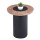 ΤΡΑΠΕΖΑΚΙ ΣΤΡΟΓΓΥΛΟ ΒΟΗΘΗΤΙKΟ OVALON HM18434.05 MDF TOP ΚΑΡΥΔΙ & ΒΑΣΗ ΜΑΥΡΗ Φ45x50Υεκ