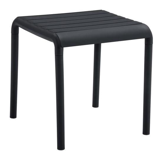 ΤΡΑΠΕΖΑΚΙ ΤΕΤΡΑΓΩΝΟ KORVER HM6335.02 ΠΟΛΥΠΡΟΠΥΛΕΝΙΟ ΣΕ ΜΑΥΡΟ 45x45x47Υεκ.