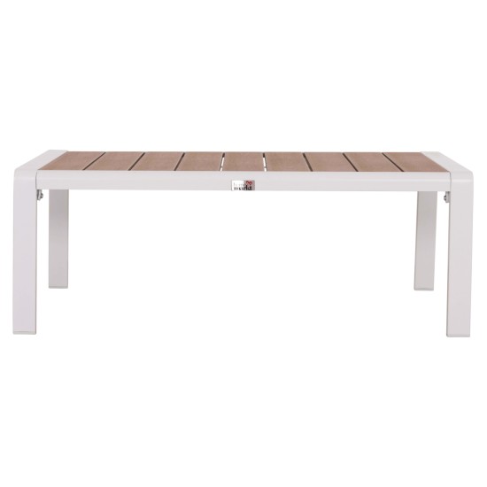 ΤΡΑΠΕΖΑΚΙ ΞΑΠΛΩΣΤΡΑΣ BENTRY HM6276.01 ΑΛΟΥΜΙΝΙΟ ΛΕΥΚΟ--POLYWOOD 100x56x35Υεκ.