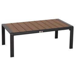 ΤΡΑΠΕΖΑΚΙ ΞΑΠΛΩΣΤΡΑΣ BENTRY HM6276.03 ΑΛΟΥΜΙΝΙΟ ΣΚΟΥΡΟ ΓΚΡΙ--POLYWOOD 100x56x35Υεκ.