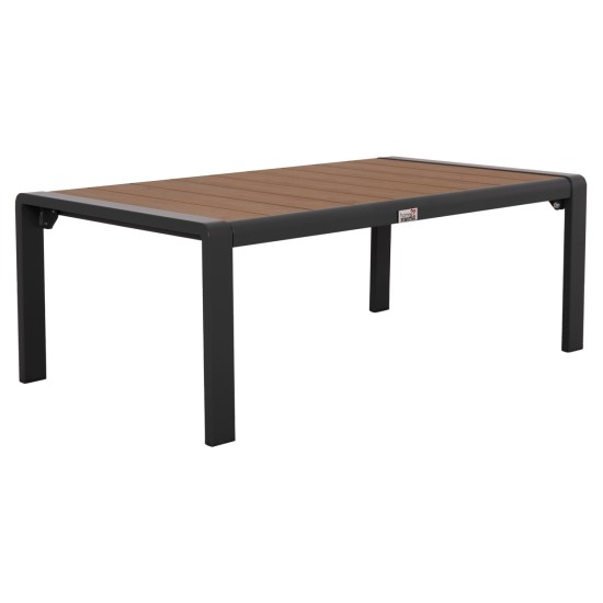 ΤΡΑΠΕΖΑΚΙ ΞΑΠΛΩΣΤΡΑΣ BENTRY HM6276.03 ΑΛΟΥΜΙΝΙΟ ΣΚΟΥΡΟ ΓΚΡΙ--POLYWOOD 100x56x35Υεκ.