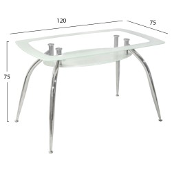 ΤΡΑΠΕΖΙ NORRIS 120Χ75Χ75ΕΚ HM0086.01 ΓΥΑΛΙΝΟ ΛΕΥΚΟ