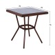 ΤΡΑΠΕΖΙ ΑΛΟΥΜΙΝΙΟΥ HARLOW 70X70X76Υ ΜΕ ΟΨΗ BAMBOO HM5568.03 ΚΑΦΕ ΜΕ ΓΥΑΛΙ