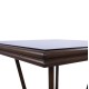 ΤΡΑΠΕΖΙ ΑΛΟΥΜΙΝΙΟΥ HARLOW 70X70X76Υ ΜΕ ΟΨΗ BAMBOO HM5568.03 ΚΑΦΕ ΜΕ ΓΥΑΛΙ