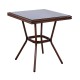 ΤΡΑΠΕΖΙ ΑΛΟΥΜΙΝΙΟΥ HARLOW 70X70X76Υ ΜΕ ΟΨΗ BAMBOO HM5568.03 ΚΑΦΕ ΜΕ ΓΥΑΛΙ