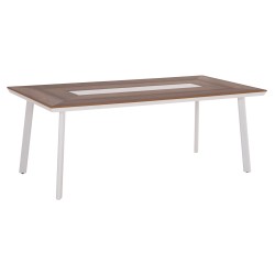 ΤΡΑΠΕΖΙ ΑΛΟΥΜΙΝΙΟΥ TABER HM5131.11 ΛΕΥΚΟ ΜΕ POLYWOOD TOP 200x100x75Υεκ