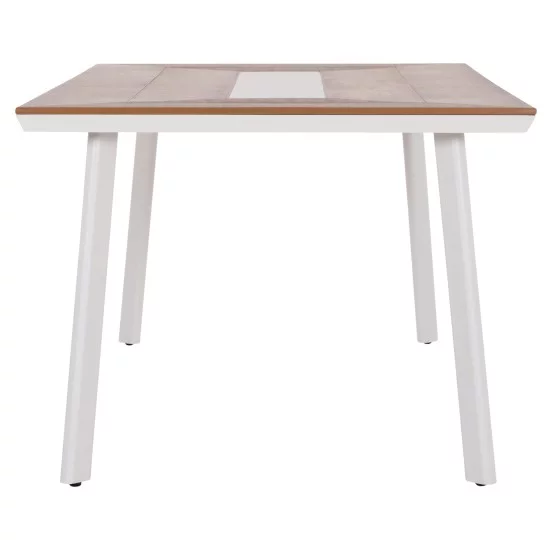 ΤΡΑΠΕΖΙ ΑΛΟΥΜΙΝΙΟΥ TABER HM5131.11 ΛΕΥΚΟ ΜΕ POLYWOOD TOP 200x100x75Υεκ