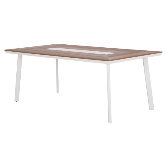 ΤΡΑΠΕΖΙ ΑΛΟΥΜΙΝΙΟΥ TABER HM5131.11 ΛΕΥΚΟ ΜΕ POLYWOOD TOP 200x100x75Υεκ