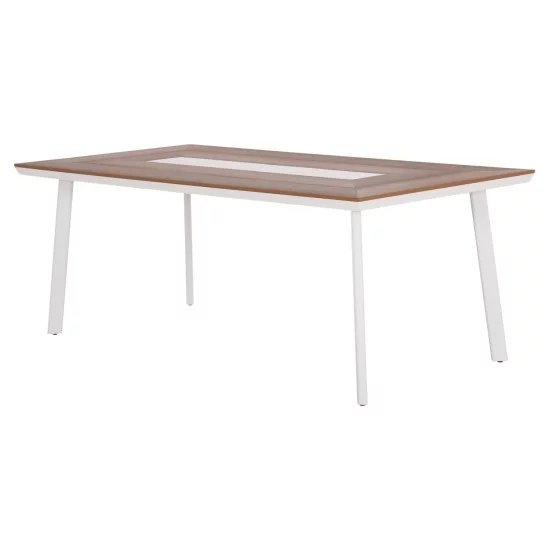 ΤΡΑΠΕΖΙ ΑΛΟΥΜΙΝΙΟΥ TABER HM5131.11 ΛΕΥΚΟ ΜΕ POLYWOOD TOP 200x100x75Υεκ