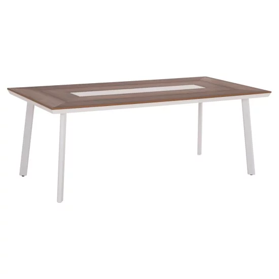 ΤΡΑΠΕΖΙ ΑΛΟΥΜΙΝΙΟΥ TABER HM5131.11 ΛΕΥΚΟ ΜΕ POLYWOOD TOP 200x100x75Υεκ