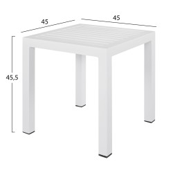 ΤΡΑΠΕΖΙ ΑΛΟΥΜΙΝΙΟΥ QIANA HM5402.01 ΛΕΥΚΟ 45x45x45,5Υ εκ.