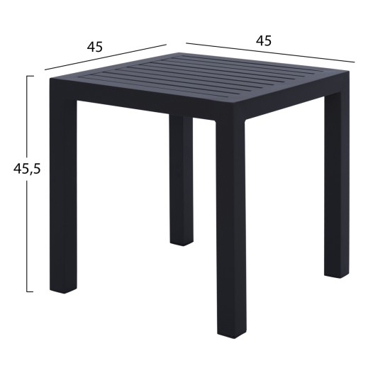 ΤΡΑΠΕΖΙ ΑΛΟΥΜΙΝΙΟΥ QIANA HM5402.02 ΓΚΡΙ 45x45x45,5Υ εκ.
