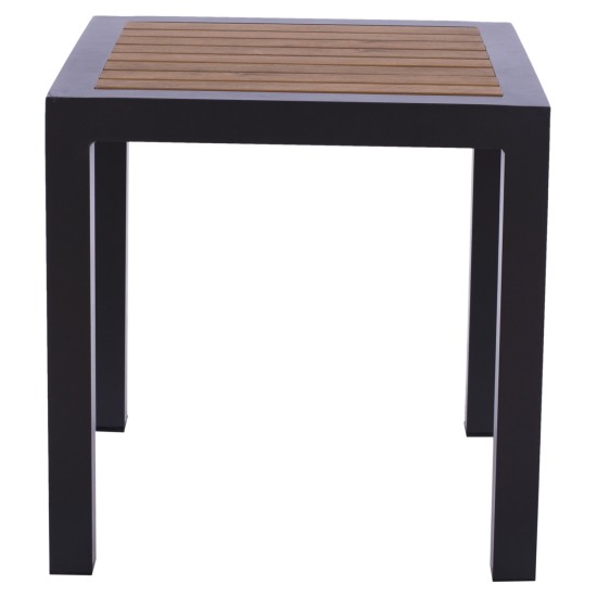 ΤΡΑΠΕΖΙ ΑΛΟΥΜΙΝΙΟΥ SABRA HM5403.02 ΓΚΡΙ ΜΕ POLYWOOD 45Χ45X45,5Yεκ.