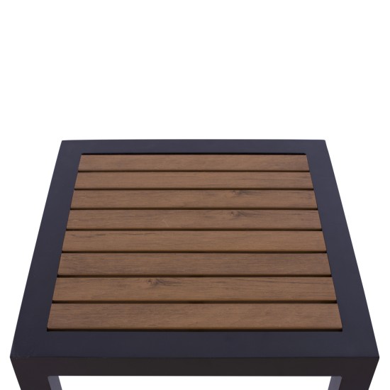 ΤΡΑΠΕΖΙ ΑΛΟΥΜΙΝΙΟΥ SABRA HM5403.02 ΓΚΡΙ ΜΕ POLYWOOD 45Χ45X45,5Yεκ.
