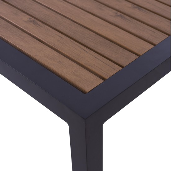 ΤΡΑΠΕΖΙ ΑΛΟΥΜΙΝΙΟΥ SABRA HM5403.02 ΓΚΡΙ ΜΕ POLYWOOD 45Χ45X45,5Yεκ.