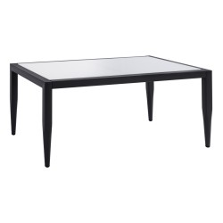 ΤΡΑΠΕΖΙ MEIR ΣΑΛΟΝΙΟΥ ΑΛΟΥΜΙΝΙΟΥ ΣΕ ΓΚΡΙ ΑΠΟΧΡΩΣΗ ΜΕ ΓΥΑΛΙ HM5551.02 100x58x46Υ εκ.