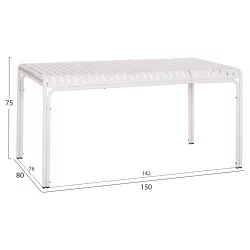 ΤΡΑΠΕΖΙ ΑΛΟΥΜΙΝΙΟΥ RACHEL HM6339.02 ΛΕΥΚΟ 150x80x75Υεκ.