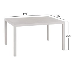 ΤΡΑΠΕΖΙ ΤΡΑΠΕΖΑΡΙΑΣ ΑΛΟΥΜΙΝΙΟΥ SAHIRA HM5571.01 ΛΕΥΚΟ 140Χ80X75,5Υεκ.
