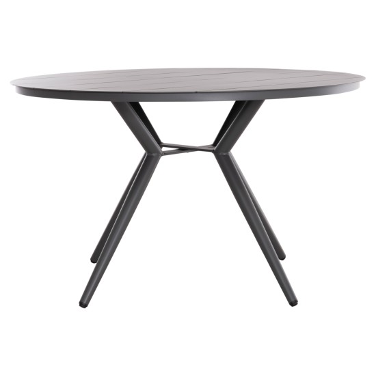 ΤΡΑΠΕΖΙ ΑΛΟΥΜΙΝΙΟΥ ΣΤΡΟΓΓΥΛΟ HIGER HM6290.01 ΓΚΡΙ Φ126x74Υεκ.