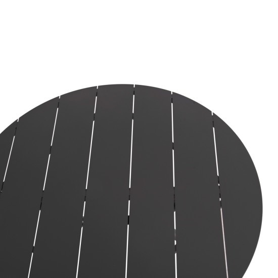 ΤΡΑΠΕΖΙ ΑΛΟΥΜΙΝΙΟΥ ΣΤΡΟΓΓΥΛΟ HIGER HM6290.01 ΓΚΡΙ Φ126x74Υεκ.