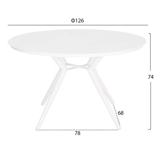 ΤΡΑΠΕΖΙ ΑΛΟΥΜΙΝΙΟΥ ΣΤΡΟΓΓΥΛΟ HIGER HM6290.02 Φ126x74Υεκ.