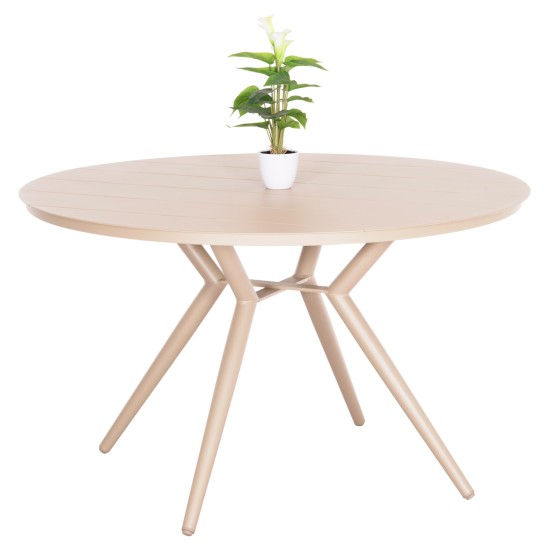 ΤΡΑΠΕΖΙ ΑΛΟΥΜΙΝΙΟΥ ΣΤΡΟΓΓΥΛΟ HIGER HM6290.04 ΚΑΠΟΥΤΣΙΝΟ Φ126x74Υεκ.