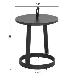 ΤΡΑΠΕΖΙ ΒΟΗΘΗΤΙΚΟ ΕΞ.ΧΩΡΟΥ MINO HM6432.01 ΑΛΟΥΜΙΝΙΟ & ΣΧΟΙΝΙ ΓΚΡΙ Φ47x53Υεκ