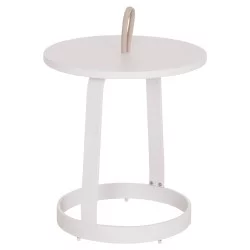 ΤΡΑΠΕΖΙ ΒΟΗΘΗΤΙΚΟ ΕΞ.ΧΩΡΟΥ MINO HM6432.02 ΑΛΟΥΜΙΝΙΟ ΛΕΥΚΟ & ΣΧΟΙΝΙ ΜΠΕΖ Φ47x53Υεκ