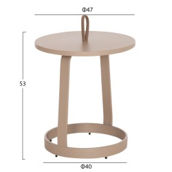 ΤΡΑΠΕΖΙ ΒΟΗΘΗΤΙΚΟ ΕΞ.ΧΩΡΟΥ MINO HM6432.03 ΑΛΟΥΜΙΝΙΟ & ΣΧΟΙΝΙ ΚΑΠΟΥΤΣΙΝΟ Φ47x53Υεκ