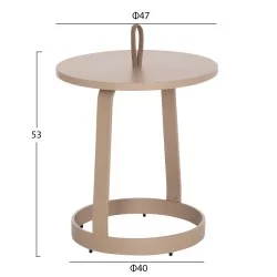 ΤΡΑΠΕΖΙ ΒΟΗΘΗΤΙΚΟ ΕΞ.ΧΩΡΟΥ MINO HM6432.03 ΑΛΟΥΜΙΝΙΟ & ΣΧΟΙΝΙ ΚΑΠΟΥΤΣΙΝΟ Φ47x53Υεκ