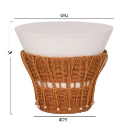 ΤΡΑΠΕΖΙ ΒΟΗΘΗΤΙΚΟ PERRAL HM18164.02S FIBER CEMENT ΛΕΥΚΟ-ΦΥΣΙΚΟ RATTAN--Φ42x36Υεκ