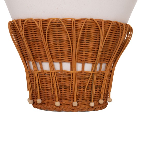 ΤΡΑΠΕΖΙ ΒΟΗΘΗΤΙΚΟ PERRAL HM18164.02S FIBER CEMENT ΛΕΥΚΟ-ΦΥΣΙΚΟ RATTAN--Φ42x36Υεκ