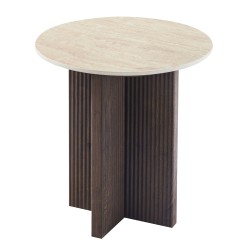 ΤΡΑΠΕΖΙ ΒΟΗΘΗΤΙΚΟ SKY HM18330 ΚΕΡΑΜΙΚΟ TOP ΟΨΗ ΤΡΑΒΕΡΤΙΝΑΣ-MDF ΒΑΣΗ ΚΑΦΕ Φ45x50Υεκ.