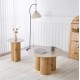 ΤΡΑΠΕΖΙ ΒΟΗΘΗΤΙΚΟ SILVA HM18444 ΚΕΡΑΜΙΚΟ TOP ΟΨΗ ΤΡΑΒΕΡΤΙΝΑΣ-MDF ΦΥΣΙΚΟ Φ45x55Υεκ.