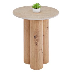 ΤΡΑΠΕΖΙ ΒΟΗΘΗΤΙΚΟ SILVA HM18444 ΚΕΡΑΜΙΚΟ TOP ΟΨΗ ΤΡΑΒΕΡΤΙΝΑΣ-MDF ΦΥΣΙΚΟ Φ45x55Υεκ.