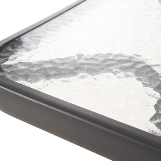 ΤΡΑΠΕΖΙ ΒΟΗΘΗΤΙΚΟ FIGO HM6067.01 ΜΕΤΑΛΛΙΚΟ ΓΚΡΙ-ΓΥΑΛΙΝΗ ΕΠΙΦΑΝΕΙΑ 45x45x51Yεκ