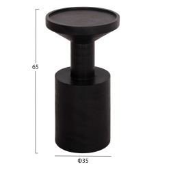 ΤΡΑΠΕΖΙ ΒΟΗΘΗΤΙΚΟ BERMAL HM9889.12 ΜΑΣΙΦ ΞΥΛΟ SUAR ΣΕ ΜΑΥΡΟ Φ35x65Υεκ.