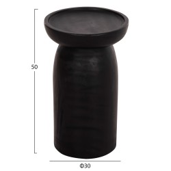 ΤΡΑΠΕΖΙ ΒΟΗΘΗΤΙΚΟ LOKI HM9899.12 ΜΑΣΙΦ ΞΥΛΟ SUAR ΣΕ ΜΑΥΡΟ Φ30x50Υεκ.