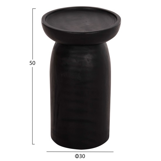 ΤΡΑΠΕΖΙ ΒΟΗΘΗΤΙΚΟ LOKI HM9899.12 ΜΑΣΙΦ ΞΥΛΟ SUAR ΣΕ ΜΑΥΡΟ Φ30x50Υεκ.