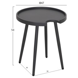 ΤΡΑΠΕΖΙ ΒΟΗΘΗΤΙΚΟ ΣΤΡΟΓΓΥΛΟ ΕΞ.ΧΩΡΟΥ TEROC HM6433.03 ΑΛΟΥΜΙΝΙΟ ΚΑΠΟΥΤΣΙΝΟ Φ47x53Υεκ