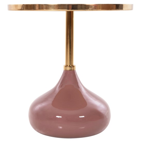 ΤΡΑΠΕΖΙ ΒΟΗΘΗΤΙΚΟ ΣΤΡΟΓΓΥΛΟ UTRI HM4241.06 ΜΕΤΑΛΛΟ ΣΕ ΣΟΜΟΝ-ΜΠΕΖ Φ46x46,5Υεκ.