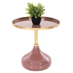 ΤΡΑΠΕΖΙ ΒΟΗΘΗΤΙΚΟ ΣΤΡΟΓΓΥΛΟ UTRI HM4241.06 ΜΕΤΑΛΛΟ ΣΕ ΣΟΜΟΝ-ΜΠΕΖ Φ46x46,5Υεκ.