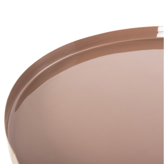 ΤΡΑΠΕΖΙ ΒΟΗΘΗΤΙΚΟ ΣΤΡΟΓΓΥΛΟ UTRI HM4241.06 ΜΕΤΑΛΛΟ ΣΕ ΣΟΜΟΝ-ΜΠΕΖ Φ46x46,5Υεκ.