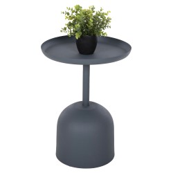 ΤΡΑΠΕΖΙ ΒΟΗΘΗΤΙΚΟ ΣΤΡΟΓΓΥΛΟ DELBEL HM4261.05 ΜΕΤΑΛΛΟ ΜΠΛΕ ΣΚΟΥΡΟ Φ39,5x53,5Υ εκ.